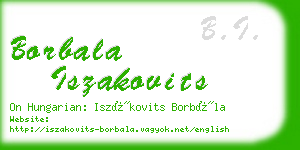 borbala iszakovits business card